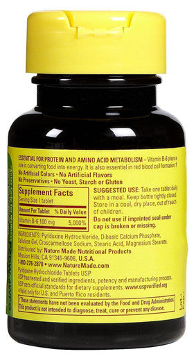 Nature Made Vitamin B6 100 Mg Tabs 100 Ct