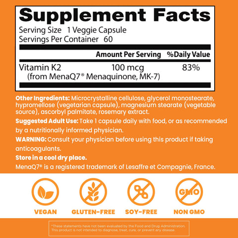 Doctor'S Best Natural Vitamin K2 Mk7 Supplement For Men & Women - Bone Health Support 100 Mcg Vitamin K-2 Mk-7 Capsules With Menaq7 Calcium Support Non Gmo Vegan 60 Veg Caps