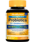 NewRhythm Probiotics 50 Billion CFU 20 Strains 60 Veggie Capsules