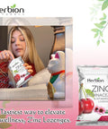 Herbion Naturals Zinc Eusacea and Vitamin C Lozenges with Natural Cherry Flavor 25 CT Dietary Supplement Supports Immune System Promotes Overall Good Health for Adults and Children 5