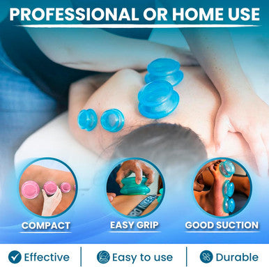 8 Cups Silicone Cupping Therapy Set Professional Massage Cupping Cups For Cupping Therapy Cupping Kit For Massage, Myofascial Release, Cellulite Reduction (Lure Blue)