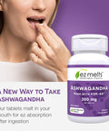 EZ Melts Dissolvable KSM-66 Ashwagandha 300 mg Sugar-Free Stress Sleep and Mood Support Supplement 30-Day Supply Apple Berry-Flavor