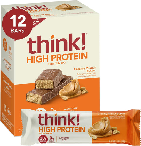 think! Protein Bars, High Protein Snacks, Gluten Free, Kosher Friendly,Variety Pack, Nutrition Bars, 2.1 Oz per Bar, 12 Count (Packaging May Vary)