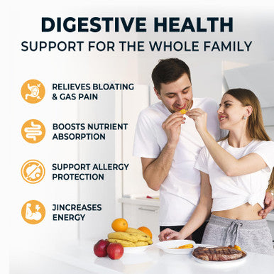 4-in-1 Prebiotic Probiotic & Postbiotic for Women & Men Complete Gut & Digestive Support Supplement Pre Post Probiotics & Digestive Enzymes 60 Capsules,Made in USA