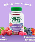 Chewy Vites Adult Gummies Magnesium Citrate 736mg Offering 82.5mg of Elemental Magnesium 60 Vitamin Gummies 2 Months Supply Real Fruit Juice Vegan Berries Flavour