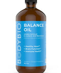 Bodybio Balance Oil - Essential Fatty Acids Omega 3 & 6 - Cold Pressed, Vegan, Organic Safflower And Flax Seed Oil Blend For Brain & Mood Support And Cellular Health, 16 Oz
