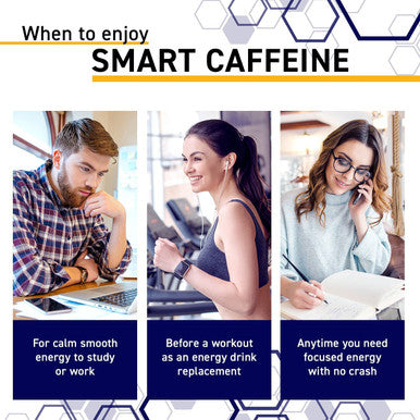 Natural Stacks Smart Caffeine Supplement 60ct Instant Energy and Focus for Life School Work No Jitters and No Crash Premium Sourced 100mg Caffeine from Coffee 200mg LTheanine from Green Tea