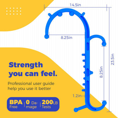 Back And Neck Massager-Trigger Point Massage Tools For Pain Relief And Self Massage Hook Cane- Handheld Body Deep Tissue Shoulder Leg Feet Massager Stick For Men & Women-Blue