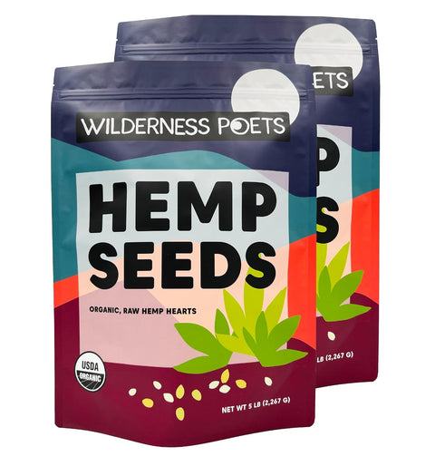 Wilderness Poets Hulled Hemp Seeds, Organic Raw Hemp Hearts (32 Ounce - 2 Pound)