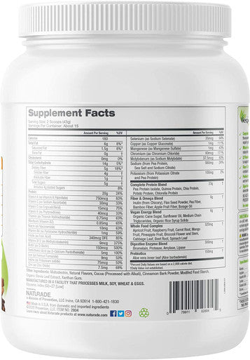 Vegansmart Plant Based Vegan Protein Powder by Naturade AllinOne Nutritional Shake Chai 15 Servings