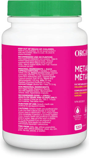Organika Metaboost - Collagen, L-Carnitine And Garcinia - Fat Metabolism, Aids Weight Management, Supports Physical Activity - 120Caps