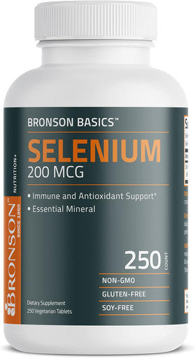 Bronson Selenium 200 Mcg Immune & Antioxidant Support Essential Mineral, 250 Vegetarian Tablets