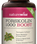 NatureWise Premium Forskolin 1000 Boost Highest Concentration Pure Forskolin for Weight Maintenance Natural Thermogenic Blend with Green Tea Yerba Mate Guarana Coleus Forskohlii 1 Month Supply