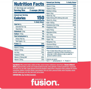 Bariatric Fusion Meal Replacement Protein 21 Serving Tub Strawberry Banana for Bariatric Surgery Patients Including Gastric Bypass & Sleeve Gastrectomy