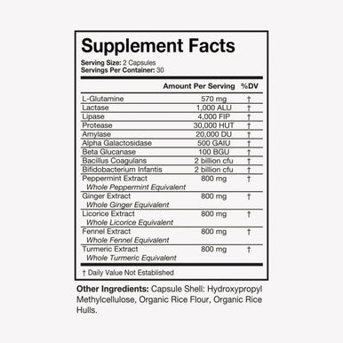 Terra Health Essentials Bloat Control | Fast-Acting No Bloat Relief w/Digestive Enzymes Probiotic Strains for Targeted Anti Bloat Support - Lactase Lipase Protease & Amylase for Digestive Health