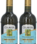 Colavita Greek Extra Virgin Olive Oil Pack of 2 Glass Bottle