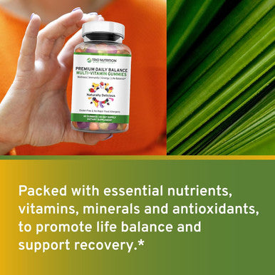 Trio Nutrition Premium Daily Balance Multivitamin Gummies For Men & Women Essential Vitamins & Minerals For Immune Boost & Energy Support No Major Food Allergens & Gluten No High Fructose