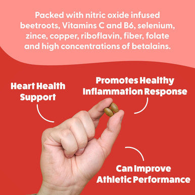 Feel Great Vitamins Organic Beet Root Powder Supplements (Tablets) Beets Nitric Oxide Supplement Red Beet Powder Support Healthy Circulation With Natural Nitrates For Natural Energy
