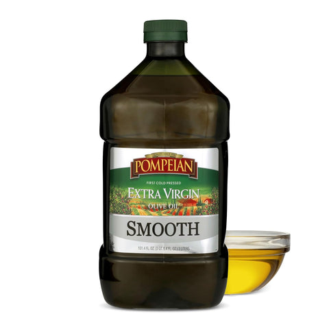 Pompeian Smooth Extra Virgin Olive Oil, Contains Polyphenols, First Cold Pressed, 16 FL Oz