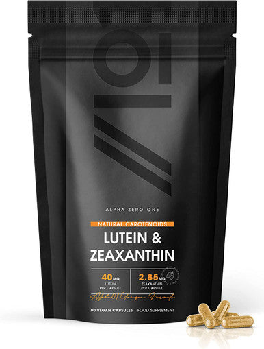 Lutein & Zeaxanthin with BioPerineAÃƒâ€šÃ‚Â® - Natural Carotenoids from Marigold Extract - 40mg Lutein 2.85mg Zeaxanthin - Non GMO, Halal - 90 Vegan Capsules