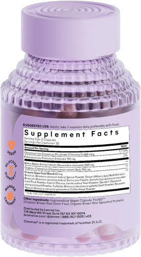 Lemme Curb Cravings, Improve Carb Metabolism, Support Weight Management W/Clinically Studied Chromium Picolinate, Bitter Melon, Ceylon Cinnamon & Greens Blend I Drug-I Vegan