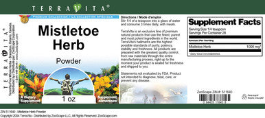 Terravita Mistletoe Herb Powder (1 Oz, Zin: 511640)