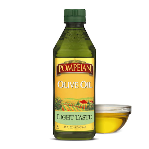 Pompeian Light Taste Olive Oil, High Heat Cooking, Baking & Sauteing, High Smoke Point, 32 Fl Oz