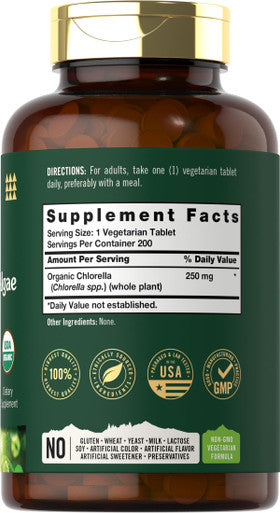 Carlyle Chlorella Blue Green Algae 500Mg | 200 Quick Release Capsules | Non-Gmo, Gluten Free | Tahoe Naturals