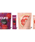 Cure Hydrating Electrolyte Mix | Electrolyte Powder for Dehydration Relief | Made with Coconut Water | No Added Sugar | Vegan | Paleo Friendly | Grapefruit + Berry Pomegranate Bundle | 28 Packets