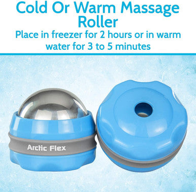Arctic Flex Cold Massage Roller Ball (2 Pack) - Cryoball Massage Hand Ice Ball - Sore Muscle Cold Therapy - Deep Tissue Depuffer Pain Relief - Jaw Eye Ice Depuffing Tool For Migraine, Injury, Foot