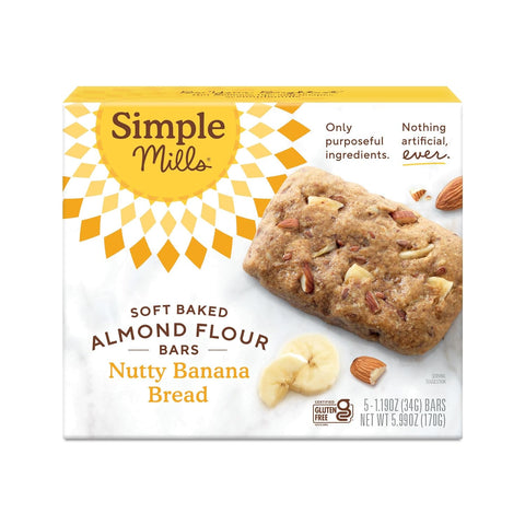 Simple Mills Almond Flour Snack Bars, Dark Chocolate Almond - Gluten Free, Made with Organic Coconut Oil, Breakfast Bars, Healthy Snacks, Paleo Friendly, 6 Ounce (Pack of 6)