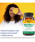 Country Life Buffer-C Ph Controlled 500Mg Stomach Friendly Non-Acidic 120 Vegetarian Capsules Certified Gluten Free Certified Vegetarian