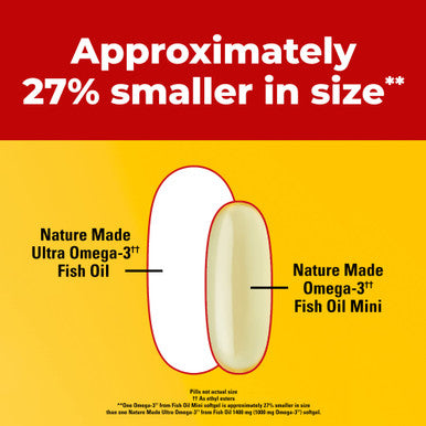Nature Made Extra Strength Burp Less Omega 3 Fish Oil 1400 Mg Minis Fish Oil Supplements As Ethyl Esters For Healthy Heart Brain And Eyes Support 60 Softgels 30 Day Supply