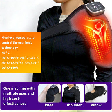 Shoulder Brace, Knee & Elbow Heating Pad Massager Portable Electric Rechargeable For Pain Relief & Deep Tissue Suitable For Men & Women Ideal For Home, Office, Or Trave.