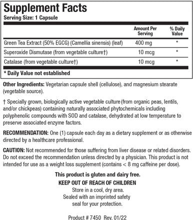 Biotics Research EGCG 2 Green Tea Extract Camellia sinensis 50 EGCG Polyphenols Cardiovascular Support Neuroprotection Healthy Immune Function Maintain Healthy Metabolism 60caps