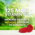 Nature'S Nutrition Vitamin D3 Gummy Vitamins Extra Strength 5000 IU (125 mcg) High Potency Vita D Gummies Dietary Supplement - Bone Teeth Muscle & Immune Support Nature's Vitamin D Supplement Non-GMO - 120 Gummies
