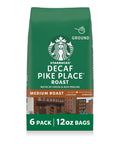 Starbucks Ground Coffee, Medium Roast Hot or Iced Coffee, Decaf Pike Place Roast, Six 12 oz BagsÃƒÂ¢Ã¢â€šÂ¬Ã¢â‚¬Â¹