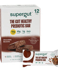 Supergut GLP-1 Boosting Prebiotic Bars Chocolate Brownie - Gut Healthy Protein Snacks & Breakfast Bars - Keto-Friendly Meal Replacement Energy Bars (12 Count)