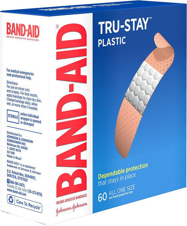 Band-Aid Plastic Strips All One Size 60 Each (Pack Of 7)