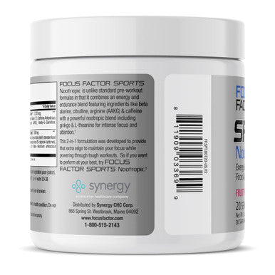 Focus Factor Pre-Workout Sports Supplement with Lions Mane - Nootropic for Energy, Endurance, Concentration Performance Boost Arginine, L-theanine, Beta Alanine, L-Citrulline, Ginkgo Biloba, Red