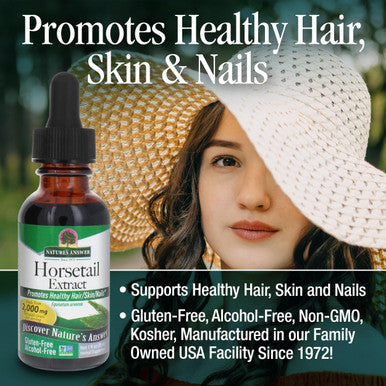 Nature'S Answer Alcohol- Horsetail Herb Extract Supplement 1-Fluid Ounce | Hair Skin & Nails Support | Promotes Urinary Tract Health | Strengthen Joints