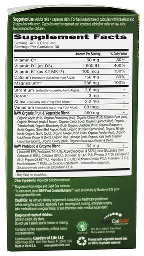 Garden of Life Vitamin Code Raw Calcium 120 Vegetarian Capsules