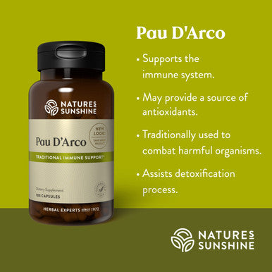 Nature'S Sunshine Pau D Arco 100 Capsules | Supports The Immune System Provides Antioxidants And Assists The Natural Detoxifi