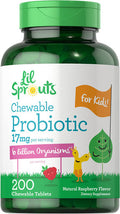 Carlyle Chewable Probiotics for Kids 200 Tablets 6 Billion CFUs Natural Raspberry Flavor | Non-GMO, Gluten Free Probiotics for Children