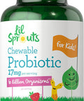 Carlyle Probiotics for Kids | 200 Chewable Tablets | 6 Billion CFUs | Raspberry Flavor | Non-GMO Gluten Probiotics for Children | by Lil' Sprouts