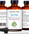 MAJESTIC PURE Tea Tree Essential Oil - Pure, Natural and Therapeutic Grade - Tea Tree Oil for Skin, Face, Hair, Nails, Acne, Scalp, Massage, Aromatherapy, Diffuser, Topical & Household Uses - 1 fl oz