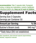 Nature's Way Butchers Broom, 940 mg per serving, 100 Vegetarian Capsules