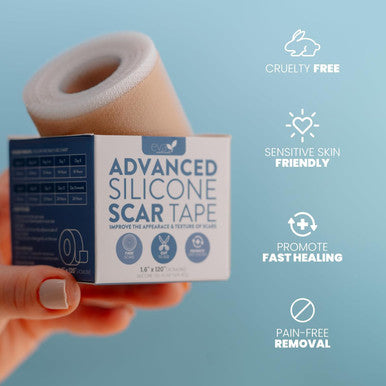 Eva Naturals Soft Medical Grade Silicone Tape For Scars (1.6 X 120 ) - Reduce The Appearance Of Surgical C Section Hypertrophy, Keloid Scars, & Acne Scars - Silicone Scar Tape For Surgical Scars Silicone Scar