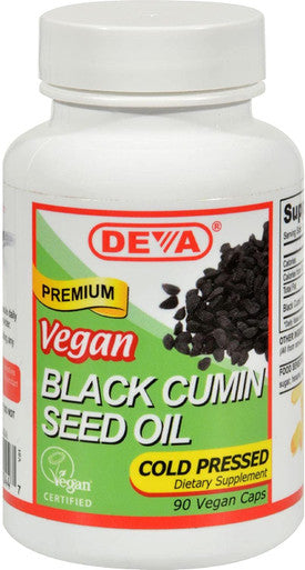 Deva Vegan Vitamins Black Cumin Seed Oil - 90 Vegetarian Capsules - Gluten -Dairy - Wheat -Vegan