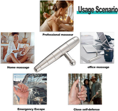 2 In 1 Trigger Points Massage Tool Stainless Steel T-Bar Deep Tissue Massage Tool For Pain Relief Full-Body Fascial Relaxation Ideal For Shoulders, Neck, Legs, And Arms Perfect For Sports Therapy